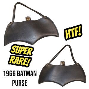 BATMAN 1966 Vintage Comic HTG RARE Bat Shape Twist Lock Collectors Handbag Purse